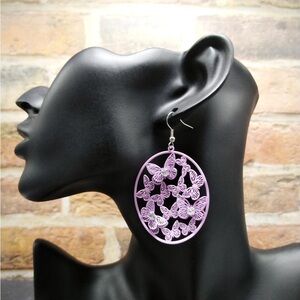 Elegant Purple Butterfly Earrings